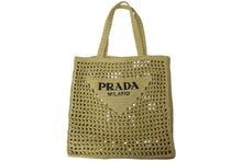 Load image into Gallery viewer, 極美品 PRADA プラダ クロシェ トートバッグ ハンドバッグ ナチュラル イタリア製 ストローウィッカー 中古 4c067663