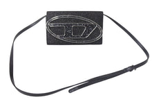 Load image into Gallery viewer, 新品未使用 DIESEL ディーゼル 1DR WALLET STRAP X09809 P0787 レザー ブラック シルバー 2WAYバッグ 中古 4c067664
