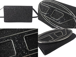 新品未使用 DIESEL ディーゼル 1DR WALLET STRAP X09809 P0787 レザー ブラック シルバー 2WAYバッグ 中古 4c067664