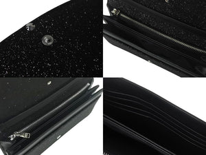 新品未使用 DIESEL ディーゼル 1DR WALLET STRAP X09809 P0787 レザー ブラック シルバー 2WAYバッグ 中古 4c067664