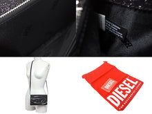 Load image into Gallery viewer, 新品未使用 DIESEL ディーゼル 1DR WALLET STRAP X09809 P0787 レザー ブラック シルバー 2WAYバッグ 中古 4c067664