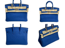 Load image into Gallery viewer, 新品同様 HERMES エルメス バーキン25 ハンドバッグ C刻印 ブルーゼリージュ トゴ シルバー金具 フランス製 中古 4c067668