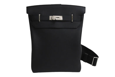 極美品 HERMES エルメス ケリー アッカドGM ショルダーバッグ U刻印 トゴ ブラック シルバー金具 フランス製 中古 4c067669