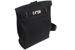 極美品 HERMES エルメス ケリー アッカドGM ショルダーバッグ U刻印 トゴ ブラック シルバー金具 フランス製 中古 4c067669