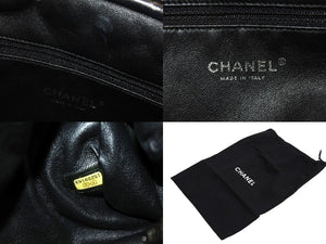 CHANEL シャネル マトラッセ クラッチバッグ セカンドバッグ がま口 ラムスキン 15番台 ブラック シルバー金具 美品 中古 4c067670
