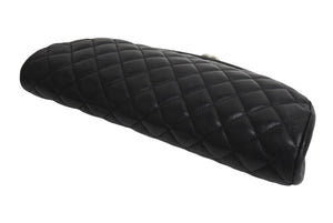 CHANEL シャネル マトラッセ クラッチバッグ セカンドバッグ がま口 ラムスキン 15番台 ブラック シルバー金具 美品 中古 4c067670