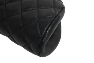 CHANEL シャネル マトラッセ クラッチバッグ セカンドバッグ がま口 ラムスキン 15番台 ブラック シルバー金具 美品 中古 4c067670
