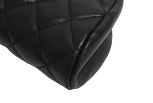CHANEL シャネル マトラッセ クラッチバッグ セカンドバッグ がま口 ラムスキン 15番台 ブラック シルバー金具 美品 中古 4c067670
