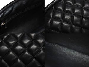 CHANEL シャネル マトラッセ クラッチバッグ セカンドバッグ がま口 ラムスキン 15番台 ブラック シルバー金具 美品 中古 4c067670