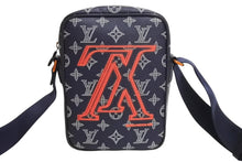 Load image into Gallery viewer, LOUIS VUITTON ルイヴィトン アップサイドダウン ダヌーブPM ショルダーバッグ M43678 コーティングキャンバス ネイビー 美品 中古 4c067674