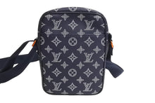 Load image into Gallery viewer, LOUIS VUITTON ルイヴィトン アップサイドダウン ダヌーブPM ショルダーバッグ M43678 コーティングキャンバス ネイビー 美品 中古 4c067674