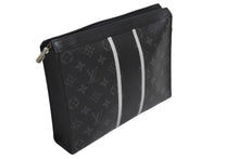 Load image into Gallery viewer, LOUIS VUITTON ルイヴィトン ポシェットヴォワヤージュMM クラッチバッグ M64440 シルバー金具 ブラック 美品 中古 4c067676