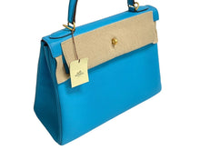 Load image into Gallery viewer, 新品未使用 HERMES エルメス ケリー28 ハンドバッグ □O刻印 内縫い パーソナルオーダー ブルーアズテック シェーブル ゴールド金具 中古 4c067678