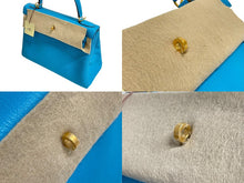 Load image into Gallery viewer, 新品未使用 HERMES エルメス ケリー28 ハンドバッグ □O刻印 内縫い パーソナルオーダー ブルーアズテック シェーブル ゴールド金具 中古 4c067678