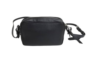 極美品 PRADA プラダ ショルダーバッグ 1BH096 斜め掛けバッグ ブラック レザー シルバー金具 中古 4c067687 