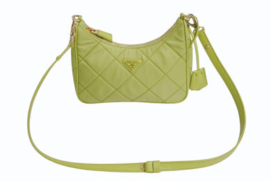 極美品 PRADA プラダ Re-Edition リエディション 1995 Re-Nylon リナイロン イエローグリーン ミニバッグ 中古 4c067688 