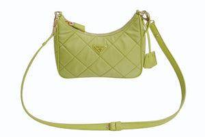 極美品 PRADA プラダ Re-Edition リエディション 1995 Re-Nylon リナイロン イエローグリーン ミニバッグ 中古 4c067688 