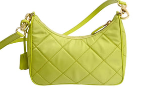 極美品 PRADA プラダ Re-Edition リエディション 1995 Re-Nylon リナイロン イエローグリーン ミニバッグ 中古 4c067688 