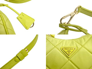 極美品 PRADA プラダ Re-Edition リエディション 1995 Re-Nylon リナイロン イエローグリーン ミニバッグ 中古 4c067688 
