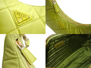 極美品 PRADA プラダ Re-Edition リエディション 1995 Re-Nylon リナイロン イエローグリーン ミニバッグ 中古 4c067688 