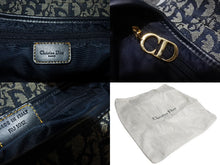 Load image into Gallery viewer, 極美品 Christian Dior クリスチャン ディオール トロッター サドルバッグ キャンバス×レザー ネイビー ハンドバッグ 中古 4c067694