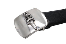 Load image into Gallery viewer, CHROME HEARTS クロムハーツ 1.5 STRAP ベルトストラップ サイズ32 ブラック レザー シルバー925 美品 中古 4c067700