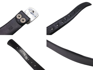 CHROME HEARTS クロムハーツ 1.5 STRAP ベルトストラップ サイズ32 ブラック レザー シルバー925 美品 中古 4c067700