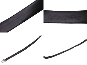 CHROME HEARTS クロムハーツ 1.5 STRAP ベルトストラップ サイズ32 ブラック レザー シルバー925 美品 中古 4c067700