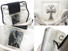 Load image into Gallery viewer, クロムハーツ リックオウエンス ジオバスケット スニーカー CHクロス ダガー レザー シルバー925 サイズ38 ホワイト 良品 中古 4c067711