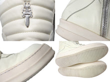 Load image into Gallery viewer, クロムハーツ リックオウエンス ジオバスケット スニーカー CHクロス ダガー レザー シルバー925 サイズ38 ホワイト 良品 中古 4c067711