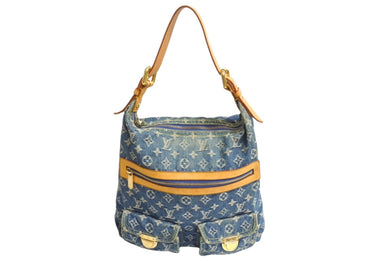 LOUIS VUITTON ルイ ヴィトン バギーGM ショルダーバッグ M95048 モノグラムデニム ブルー ベージュ 美品 中古 4c067722
