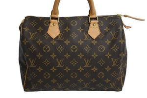 LOUIS VUITTON ルイヴィトン スピーディ30 ハンドバッグ M41526 旧型 モノグラム PVC レザー ゴールド金具 ブラウン 美品 中古 4c067734