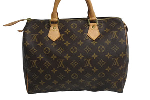 LOUIS VUITTON ルイヴィトン スピーディ30 ハンドバッグ M41526 旧型 モノグラム PVC レザー ゴールド金具 ブラウン 美品 中古 4c067734