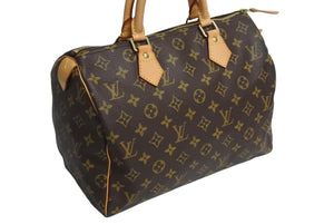 LOUIS VUITTON ルイヴィトン スピーディ30 ハンドバッグ M41526 旧型 モノグラム PVC レザー ゴールド金具 ブラウン 美品 中古 4c067734