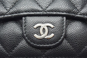 CHANEL シャネル クラシック スモール フラップ ウォレット 三つ折り財布 31番台 キャビアスキン ブラック 美品 中古 4c067745