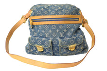 Load image into Gallery viewer, LOUIS VUITTON ルイヴィトン バギーGM ショルダーバッグ M95048 モノグラムデニム ブルー ベージュ 美品 中古 4c067751