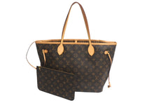 Load image into Gallery viewer, 極美品 Louis Vuitton ルイヴィトン モノグラム ネヴァーフルMM M40995 ポーチ付き ブラウン PVC レザー 中古 4c067754