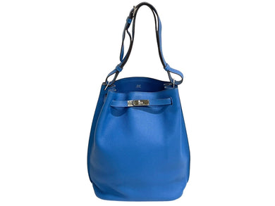 HERMES エルメス ソーケリー26 ショルダーバッグ □O刻印 トリヨンクレマンス ブルー パラジウム金具 美品 中古 4c067765