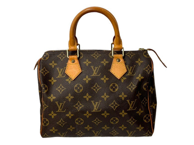 LOUIS VUITTON ルイヴィトン スピーディ25 ハンドバッグ M41109 旧型 モノグラム PVC レザー ゴールド金具 ブラウン 美品 中古 4c067767