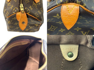 LOUIS VUITTON ルイヴィトン スピーディ25 ハンドバッグ M41109 旧型 モノグラム PVC レザー ゴールド金具 ブラウン 美品 中古 4c067767