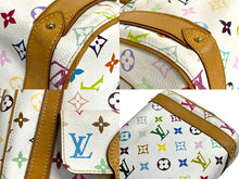 Load image into Gallery viewer, LOUIS VUITTON ルイヴィトン プノシラ ハンドバッグ M40096 PVC ヌメ革 ゴールド金具 ホワイト マルチカラー 美品 中古 4c067777