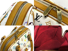 Load image into Gallery viewer, LOUIS VUITTON ルイヴィトン プノシラ ハンドバッグ M40096 PVC ヌメ革 ゴールド金具 ホワイト マルチカラー 美品 中古 4c067777