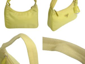 PRADA プラダ Re-Edition 2000 ハンドバッグ ワンショルダーバッグ 1NE515 トライアングルロゴ ナイロン イエロー 美品 中古 4c067779