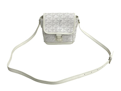 Goyard ゴヤール グランブルーPM ショルダーバッグ ポシェット レザー ホワイト シルバー金具 美品 中古 4c067783