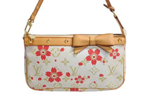 Load image into Gallery viewer, LOUIS VUITTON ルイヴィトン ポシェットアクセソワール チェリーブロッサム 村上隆コラボ M92008 リボン ゴールド金具 美品 中古 4c067792