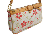 Load image into Gallery viewer, LOUIS VUITTON ルイヴィトン ポシェットアクセソワール チェリーブロッサム 村上隆コラボ M92008 リボン ゴールド金具 美品 中古 4c067792