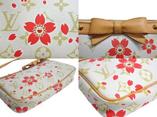 Load image into Gallery viewer, LOUIS VUITTON ルイヴィトン ポシェットアクセソワール チェリーブロッサム 村上隆コラボ M92008 リボン ゴールド金具 美品 中古 4c067792