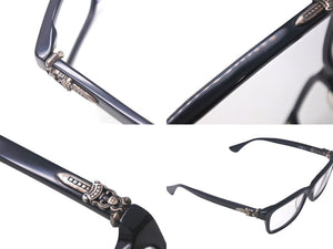 CHROMEHEARTS クロムハーツ RUMPLEFORESKIN-A メガネ サングラス プラスチック シルバー925 ブラック 美品 中古 4c067814