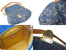 Load image into Gallery viewer, LouisVuitton ルイヴィトン ミニプリーティ ハンドバッグ M95050 モノグラムデニム ゴールド金具 ブルー 美品 中古 4c067815lv