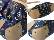 Load image into Gallery viewer, 極美品 LOUIS VUITTON ルイヴィトン ジュディPMノワール 2WAY M40258 PVC ヌメ革 ゴールド金具 ブラック マルチカラー 村上隆 中古 4c067817